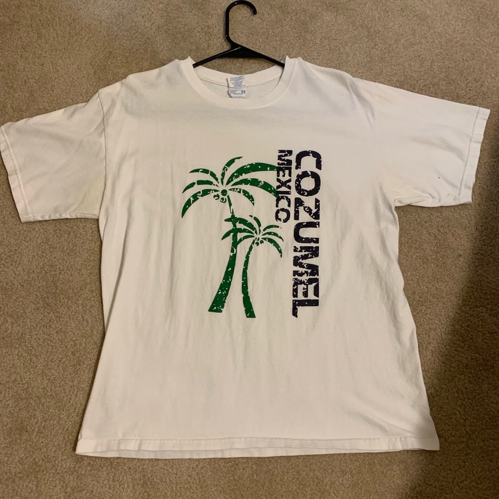 Mens Large Mexico White T-Shirt